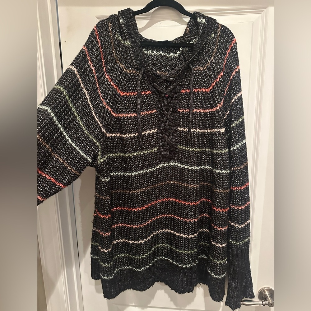Torrid Black Knit Hooded Sweater 4x Plus Size